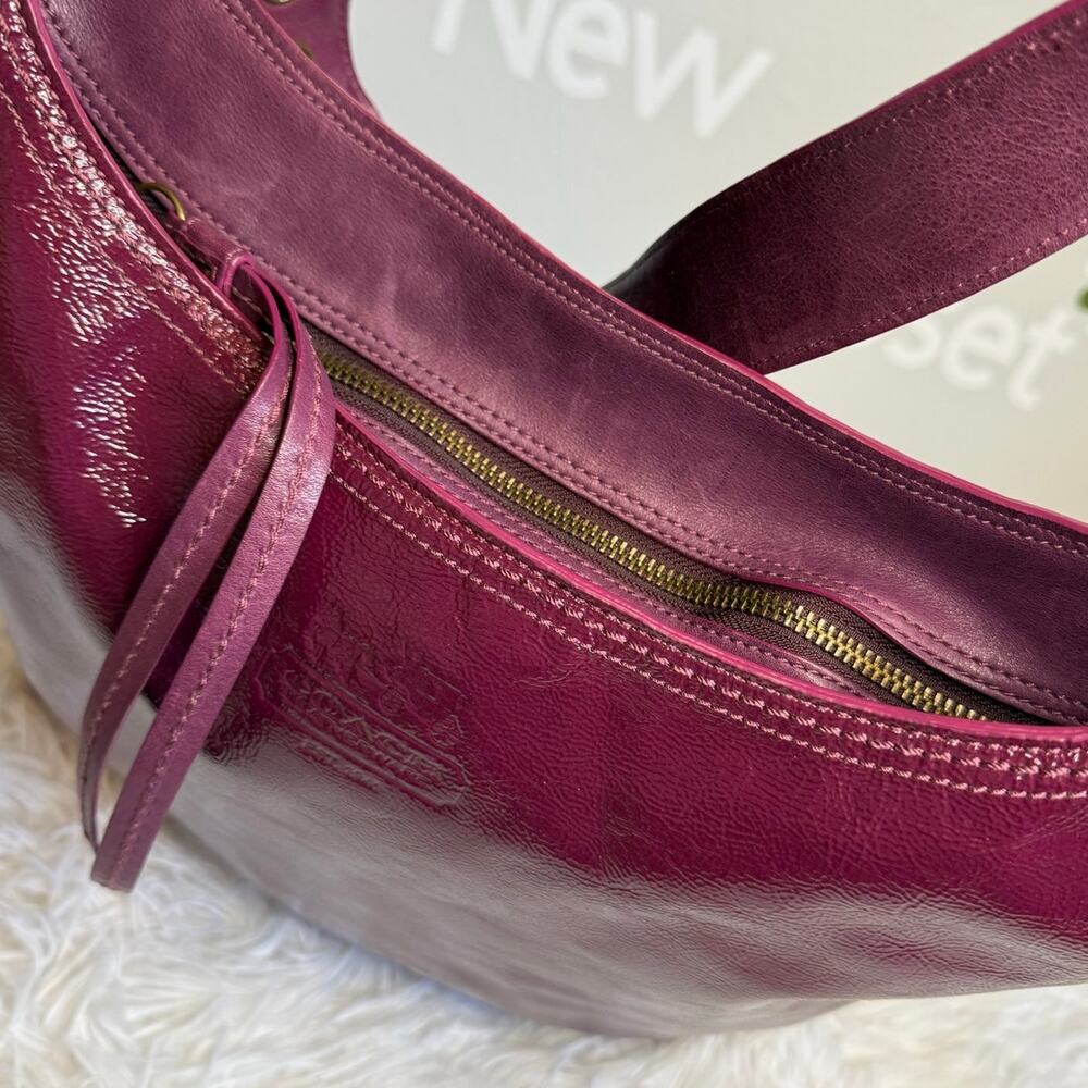 y2k COACH Patent Leather Hobo Shoulder bag Crossbody - Picture 11 of 15